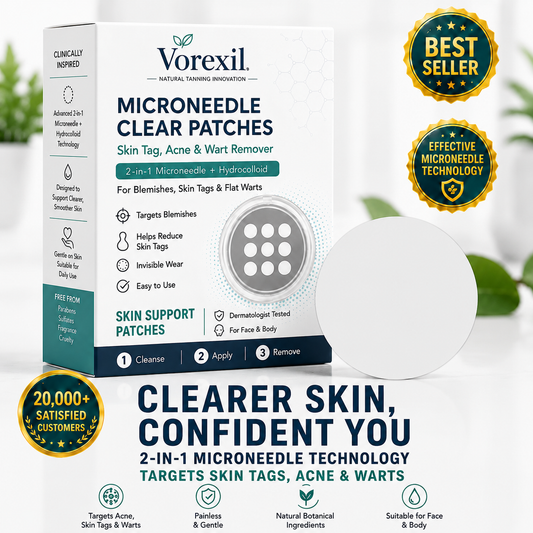 🌟 Vorexil® 2-in-1 Microneedle & Hydrocolloid Patch 🌿 Invisible Face & Body Patches